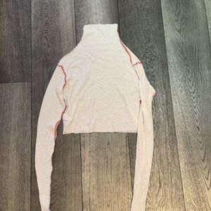 ARE YOU AM I Cream Long Sleeve Top